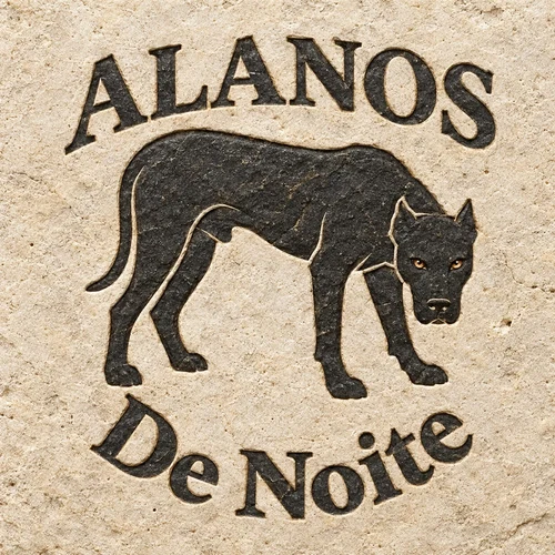 Emblema de Alanos De Noite, un alano sobre piedra